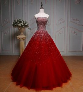 Robes de Quinceanera sur mesure 2021 Organza Bling Perles Robe de Bal Corset Doux 16 Robe Paillettes Laceup Debutante Prom Party Dres7709228