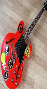 Guitare électrique TPP Alvin Lee sur mesure, grand rouge 335 Pro, hommage, corps Semi-creux, bloc d'incrustation de cou, pick-up HSH 3280347