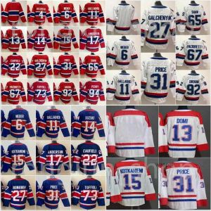 Hombres personalizados Montreal Hockey 31 Carey Price Jersey 6 Shea Weber 92 Jonathan Drouin 11 Brendan Gallagher 14 Nick Suzuki Tyler Toffoli 22 Cole C