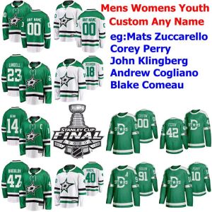 Hombres personalizados jóvenes jóvenes dallas'''stars'''stanley copa final jersey corey perry jersey justin dowling rhett gardner martin hanzal taylor fedun costumbre costada