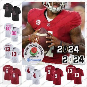 Personnalisé Alabama Crimson Tide Jalen Milroe Jase McClellan Jermaine Burton Isaiah Bond Roydell Williams Amari Niblack 2024 Championnat Rose Bowl Maillot de football