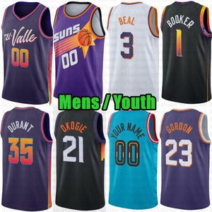 Maillot de basket-ball personnalisé pour hommes Devin Booker Kevin Durant Bradley Beal Gordon Josh Okogie Jusuf Nurkic Grayson Allen Royce O'Neale Nassir Little 2023 24 City