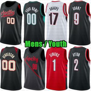 Jersey de baloncesto personalizado para hombre Scoot Henderson Deandre Ayton Portlands Williams Trails Jerami Grant Blazer Anfernee Simons Shaedon Sharpe Malcolm Brogdon