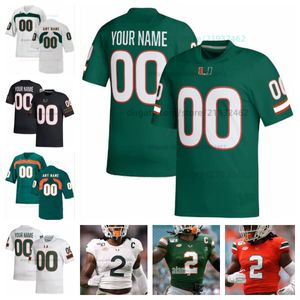 Personalizado Miami Emory Williams Henry Parrish Hurricanes Fútbol universitario NCAA Jersey Cualquier nombre Número Hombres Mujeres Jerseys juveniles 31 Wesley Bissainthe 34 Ryan Ragone