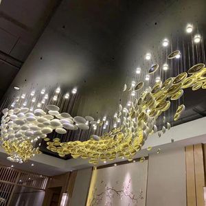 Lampes suspendues en verre LED modernes personnalisées, exposition, Club de beauté, hall d'hôtel, hall de banquet, villas, escaliers, département des ventes, lustres décoratifs d'art de mariage