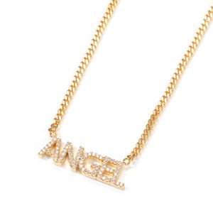 Collares de nombre personalizado 9mm Mini letras cz COLLAR COLGANTE para mujer Zirconia cúbica moda Hiphop joyería