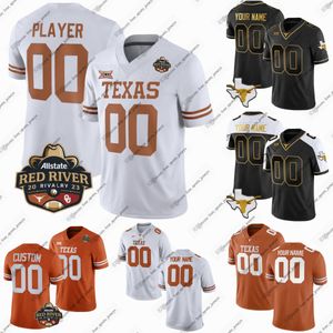 Maillots de football personnalisés NCAA College Texas Longhorns Charles Wright CJ Baxter Jaydon Bleu Jonathon Brooks Colin Page Savion Rouge Keilan Robinson quatre maillots de sport