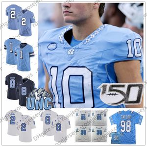 Custom North Carolina Tar Heels Drake Maye Omarion Hampton 8 Paysour JJ Jones British Brooks 7 Howell 10 Trubisky 49 Peppers 2023 UNC Hombres Mujeres Jersey de fútbol juvenil