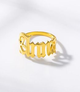 Anillo inglés antiguo personalizado para mujeres y hombres, anillos con nombre de acero inoxidable personalizados, joyería de moda, regalo de aniversario 8258701
