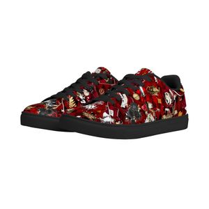 Motif personnalisé Diy Shoes mens womens animal fou avec des baskets de sport de fond rouge 36-48