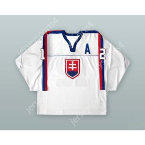 Personnalisé PETER BONDRA 12 ÉQUIPE NATIONALE DE SLOVAQUIE MAILLOT DE HOCKEY BLANC NOUVEAU Top Cousu S-M-L-XL-XXL-3XL-4XL-5XL-6XL