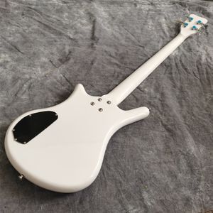 Custom Prince One Eye White Signature 4 Strings Electric Bass Guitar Hand Work Paint, Chrome Hardware