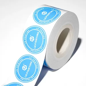 Op maat gemaakte logo-etiketten voor het verpakken van vinyl waterdichte stickerafdrukken Roletiket ronde stickers