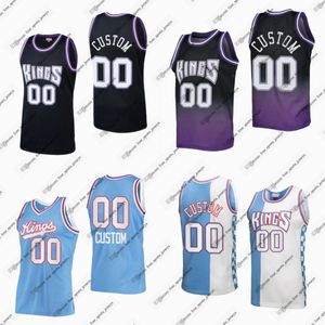 Jerseys de baloncesto cosidos retro personalizados Jason Williams Oscar Robertson Mitch Richmond Chris Webber Peja Stojakovic Mike Bibby Bob Davies Lacey Miller