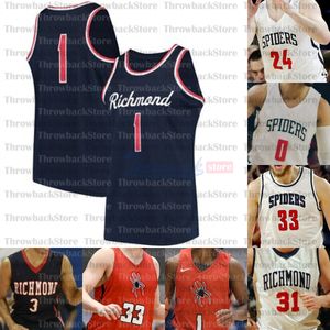 Camisetas de baloncesto de Richmond Spiders personalizadas Jacob Gilyard Nick Sherod Blake Francis Nathan Grant Golden Johnny Newman Connor