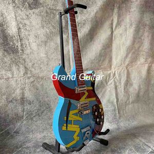 Custom Ricken Whaam 330 Semi Body Electric Guitar Tpp Paul Weller Lichenstein Printing Acoustic Guitar Classic Slotted Guitar AMP Pédale Instruments de musique OEM