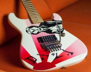 Custom San Dimas WarrenDeMartini USA Signature Bomber Guitarra eléctrica blanca Floyd Rose Tremolo Tuercas de bloqueo Schaller Black Machi8998775