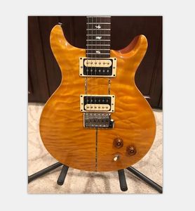 Benutzerdefinierte Santana ll Santana Yellow Quilt Maple Top Gitarre Reed Smith 24 Bünde China Made Electric Guitars