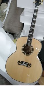 Guitarra acústica eléctrica Natural J200 para zurdos, abeto macizo con EQ, envío rápido
