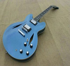 Atelier personnalisé Dave Grohl DG 335 Metallic Blue Semi Hollow Body Jazz Guitar Guitare Dual Diamond Troles Split Diamond Inclay Grover 7365016