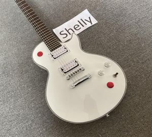 SHARE ELECTRICA CONSTRUCCIÓN GUITARIA ELÉCTRICA CAPILLA DEL ESTILO BUCKELD Guitarra 24 trastes Gitaar Alpine White Guitarrareal Pos Guitarra Guita3355726