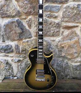 Shop personnalisé Gold Silver Burst jaune vb Guitare électrique 5 pli jaune crème corporelle 8432332