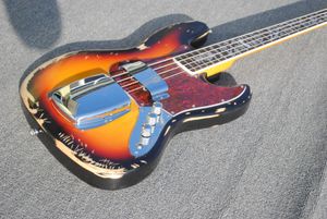 Custom Shop Heavy Relic Sunburst Marcus Miller 4 cuerdas Jazz Electric Bass Bass Big Bridge Cover, White Pearl Tree of Life Vine Inlay