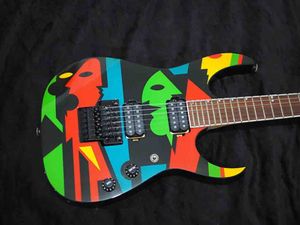Tienda personalizada JPM100 P1 Johnpetrucci Signature Guitarra eléctrica Floyd Rose Tremolo Tailpiece, tuerca de bloqueo, sin anillos de recogida, perillas negras