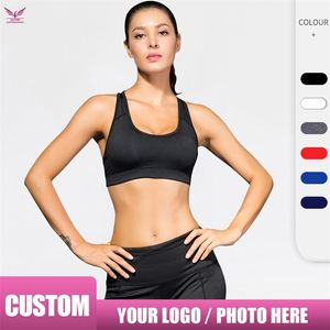 Soutien-gorge de sport personnalisé respirant femmes dessus de yoga soutien-gorge Sexy antichoc sans armatures Bralette course fitness 220623