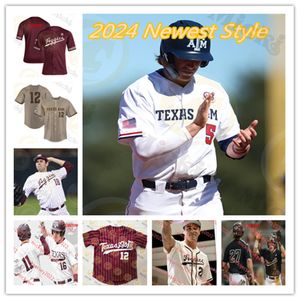 Daniel Mengden 2024 Texas AM Aggies Maillot de baseball Michael Wacha Tyler Naquin Ryne Birk Boomer Blanc Nick Banks Maillots Texas AM cousus sur mesure