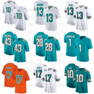 Jersey de fútbol personalizado Tyreek Hill Tua Tagovailoa Juvenil Jaylen Waddle Dan Marino Jalen Ramsey Bradley Chubb Jevon Holland Howard Cam Smith Devon Achane Mostert