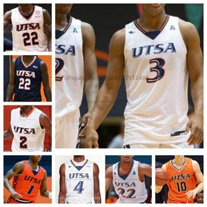 Maillot de basket-ball personnalisé UTSA Roadrunners Maillot cousu NCAA N'importe quel numéro de nom Hommes Femmes Jeunes Brodé 23 Blessing Adesipe 25 Justin Thomas 2 Linguard Jr.