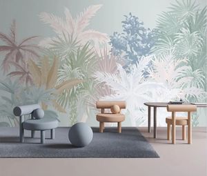 Papier peint personnalisé élégant plante tropicale forêt murale TV canapé fond papier peint salon chambre feuille murale 3d papier peint 240122