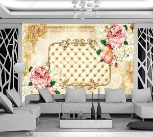 Fond d'écran personnalisé Rolls for Walls Home Living Room Wallpaper Bandroom Rose TV Fandle Mur