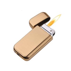 Custom Your Cigarette Lighters Electroplate UltraHin Gold Zinc Alloy Flint Wheel Refill sans gaz plus léger