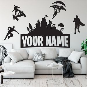 Pegatinas de pared con nombre personalizado para niños, calcomanía de vinilo para sala de juegos, decoración de dormitorio para niños, accesorios de decoración para jugadores, Castillo 220212