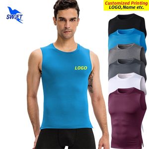 Personnaliser hommes Fitness Gym débardeur séchage rapide sans manches chemise mâle élastique respirant Sport course gilet entraînement maillot de corps 220704