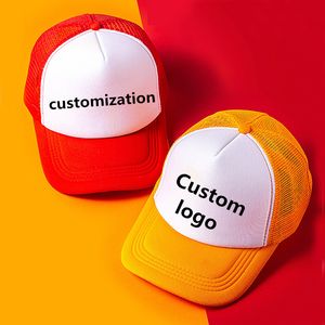 Personalice la gorra de béisbol del sombrero del camionero de la sublimación en blanco para el partido del empleado personalizado con la impresión del logotipo Gorras de los camioneros Sombrero de malla Espuma bordada