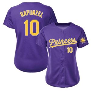 Personaliza a los hombres y mujeres jóvenes de pelo largo princesa princesa rapunzel camisa de béisbol bata blanca bordada - XXXL viajes al aire libre