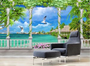 Personnaliser les fonds d'écran Home Decor Stickers Wall Deckeration 3D Murales Wallpaper Landscape Background Papel de Parede 3d
