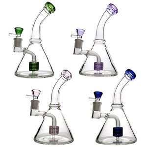 Beaker Bong personnalisé Mini conduites d'eau narguilés en verre capiteux Dab Rig Bongs plates-formes pétrolières pomme de douche Perc Filt tuyau rose barboteur cire à fumer avec bol à ongles Quartz Banger