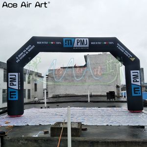 Arche noire personnalisée, ligne d'arrivée gonflable de départ, arche de course sportive géante, arche publicitaire et promotionnelle à vendre en Italie