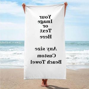 Couverture personnalisée Grande serviette de plage Serviette de bain en microfibre Tapis de yoga absorbant Couvertures de fibres superfines en plein air Voyage Terry Towell 70x1 Evwf