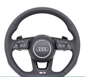Customized Car Steering Wheel Cover Genuine Leather For Audi A3 A4 Avant A5 A1 Sportback Q2 2016-2019