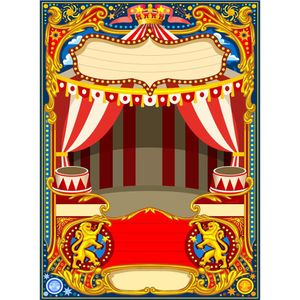 Toile de fond personnalisée pour stand Photo de scène de cirque, imprimé étoiles, points, rideaux à rayures blanches et rouges, arrière-plan de fête d'anniversaire pour bébés et enfants