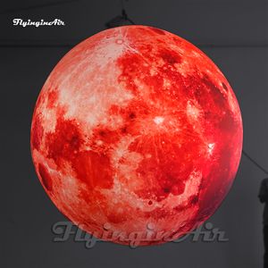 Grand éclairage personnalisé ballon de lune gonflable LED système solaire planète rouge Air exploser Super lune pour événement de fête et décoration de festival de musique