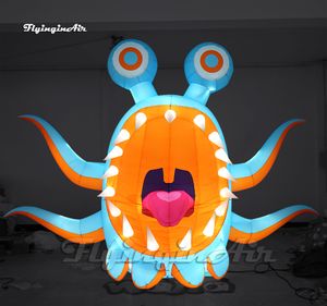 Monstruo caníbal inflable LED personalizado, globo de animales de dibujos animados de 3m, insecto con boca abierta para decoración de parques