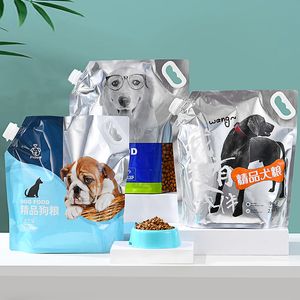 Spécifications multiples personnalisées de sacs d'emballage universels pour aliments pour chats et aliments pour chiens, ventes directes d'usine de matériaux plaqués en aluminium de qualité alimentaire jetables