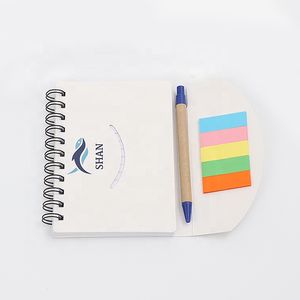 Cahier de mathématiques à couverture rigide en spirale exquise recyclée personnalisée et coffret cadeau pour étudiant