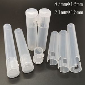 Emballage de cartouche de vape des douanes pour 0,5 ml 0,8 ml 1,0 ml 510 cartouches Creamic Taille 87 mm * 16 mm Tube en plastique à l'épreuve des enfants Réservoir en PVC résistant aux enfants de 71 mm * 16 mm